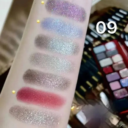 Qianyan Cheeryep 16 Color Eyeshadow Palette Glitter Chamelon Matte Pearlescent Flash Plate Cowherd Sequins