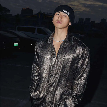 FEWQ Fashion Men's Shirts Turn-down Collar Long Sleeved Pattern Design Casual Single Breasted Loose Male Tops Spring 24K2996