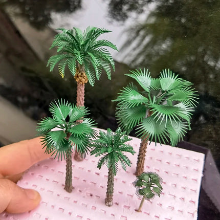 3pcs Brass Etched Model Palm trees 3.94" (100mm) landscape model train railway/railroad layout scenery DIY miniature manualidad
