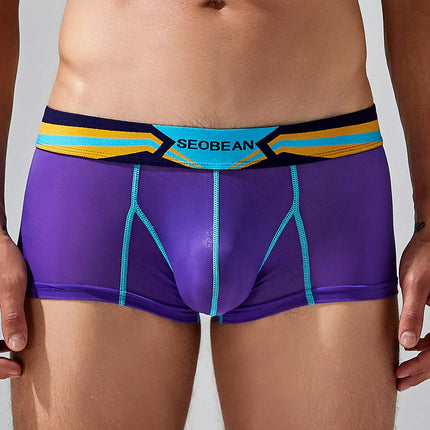 SEOBEAN Men's Sheer Boxer Briefs Nylon Low-Rise Underwear Lightweight Breathable Fashion Stylish Thin See-Through 230215 412114