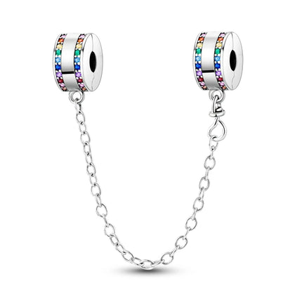925 Silver Clasp Clip Spacer Stopper Beads Charms & Safety Chain  Clasp Charm Bead Fit Original Bracelet DIY Jewelry