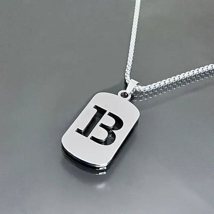 Fashion Punk A-Z Initial Tag Letter Stainless Steel Pendant Necklaces for Men Women Wholesale Jewelry Lot Collar Jewelry Goth