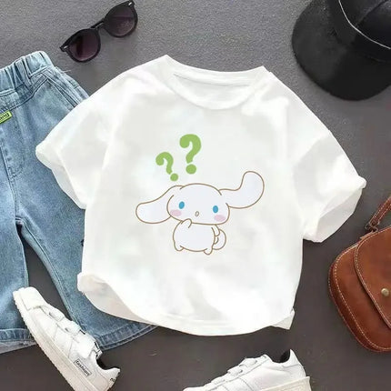 Pure Cotton Breathable Children's T-shirt 2026 Cute and Fun Jade Guigou Printed Casual Parent-child Outfit Short Sleeved