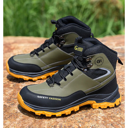 Construction Safety Shoes Men Waterproof Work Boots Anti-smash Steel Toe Shoes Puncture-Proof Indestructible Shoes Safety Shoes