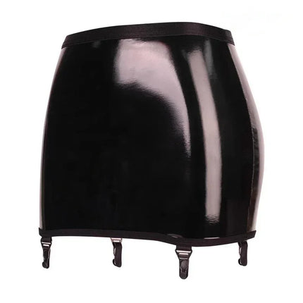 Sexy Luxury Women Garter Belt Glossy Satin Mini Skirt Metal Clips Suspender for OL Ootd Pole Dancer Sm Game Fashion Bdsm Sex Fun