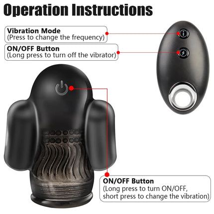 Glans Vibrator Trainer Male Delay Ejaculation Lasting Trainer Vibrator  Penis Sex Toy for Pleasure Remote Control Masturbation