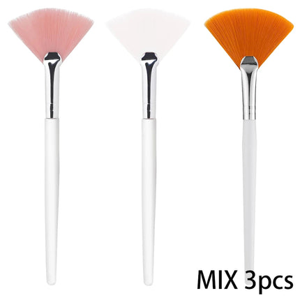 3/9/15 Pieces Facial Fan Mask Brushes Soft Mask Brush Applicator Esthetician Facial Mask Brushes For Women Girls Cosmetic Tools