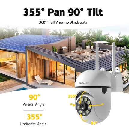 2PCS 3MP Wifi IP  HD Night Color Camera Wireless Security Surveillance PTZ Camera 4X Zoom Cameras Tracking Two-way Audio
