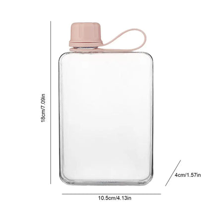 Pocket Water Bottle 500ml Flat Drink Cup Water Bottle Summer Water Flask Sports Water Bottle Leak-Proof Slim Cold Flask For