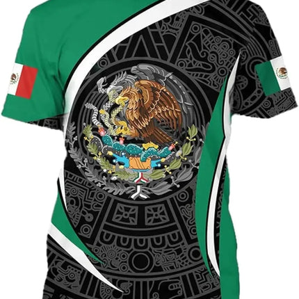 FAYBA Aztec Mexican Shirts Short Sleeves Summer Mexico Shirt Mexico Jersey Unisex 3D Shirts oversized t shirt