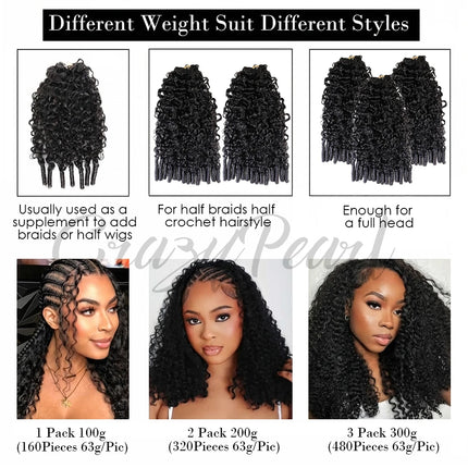 Crochet Human Hair For Black Women 100g/Pc Burmese Curly Crochet Human Hair Knotless Pre‑Separated Feather Crochet Invisible