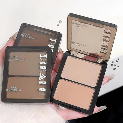 1Pc DIKALU Contour Palette 3D Facial Bronzer Cosmetic Face Shading Powder Two-toned Lasting Matte Nose Shadow Makeup Cosmetics