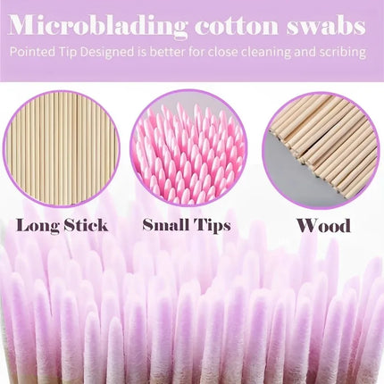 100/200/500Pcs Disposable Wooden Cotton Swabs Double Sided Tip Wood Sticks Glue Removing Makeup Tool Clean Stick Lash Accessorie