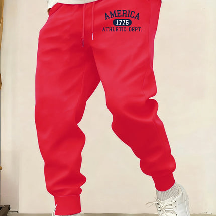 America Athletic Dept Printed Men Sweatpant Casual Pant Fashion Warm Britches Trendy Street Unisex Pants Autumn Fleece Trousers