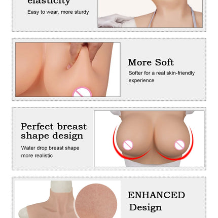 Dokier Silicone Breast Forms Fake Artificial Huge Boobs for Mastectomy Crossdresser Transvestite Sissy Drag Queen Cosplay Chest