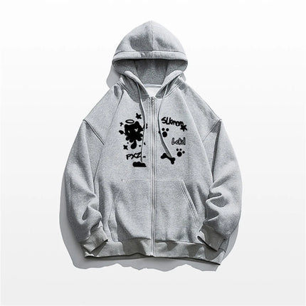 Spring And Autumn Thin 2025 New Cute Girl Zipper Hooded Fun Cat Jacket Collection Fashion Trends Versatile Casual Lazy Wind