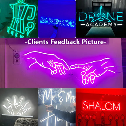 Custom Neon Led Sign Flex Aesthetic Room Decor Wall Hanging Marriage Birthday Party Studio Store Logo Design Custom Neon Lights