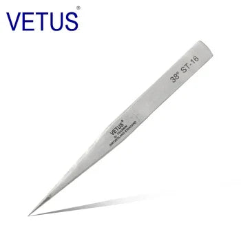 100% VETUS Original ST Series New HRC 38 Ultra Precision 302 Stainless Tweezers Mink Eyelash Extensions Anti Acid Super Fine Tip