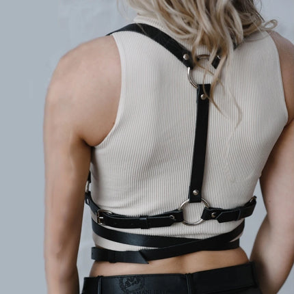 Women Fashion Harness Belt Leather Lingerie Suspenders for Women Body Harness Corset Gothic Fetish Clothing Festival Rave Outfit