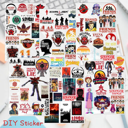 For Stranger Series A5 Size Cartoon Eleven Mike Creative DIY Waterproof Stickers UV Transfer Transparent Crystal DTF Stickers