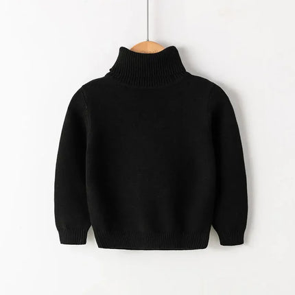 2-8T Toddler Kid Baby Boy Girl Sweater Winter Clothes Knit Pullover Top High Collar Warm Thick Infant Knitwear Casaul Outfit