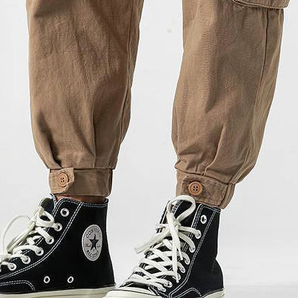 Korean Streetwear Cargo Jogger Pants Men Joggeing Loose Casual Sport Ankle-Lenght Trousers Fashion Sweatpants Male