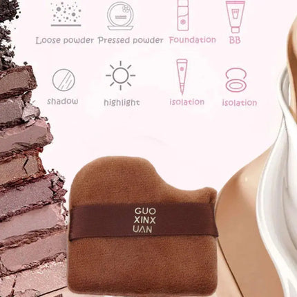 6 Pcs Chocolate Powder Puff Air Cushion Foundation Sponge  Mini Thumb Concealer Powder Puff Wet Dry Dual-use Makeup Beauty Tool