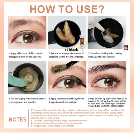 Eyebrow Tint Dye Professional Eyebrow Dye Waterproof Long-lasting Eyebrow Brow Kit Semi Permanent Eyebrow Home Use Pro Kit
