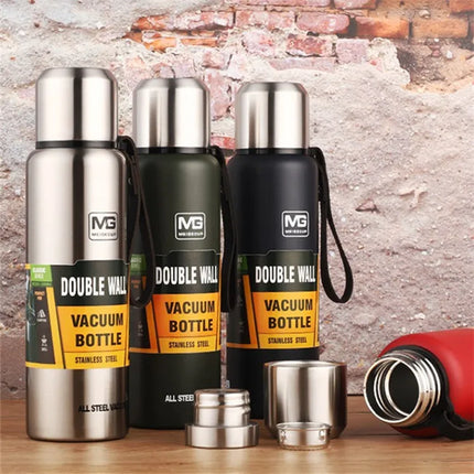Premium Thermos Bottle 304 Stainless Steel Vacuum Flask Insulated Tumbler Cold and Hot Water Cup with Rope for Tea Coffee Drinks