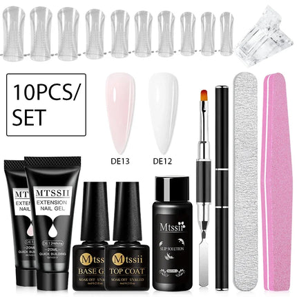 MTSSII 20m Extension Nail Gel Set Manicure Set Finger Quick Buliding Extension Gel Nail Polish Kit Soak Off UV Gel LED Nail Art