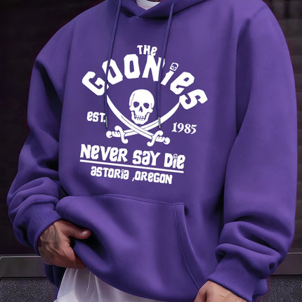 Distressed Goonies Never Say Die Mens Sweatshirt Fashion Casual Hoodies Soft Loose Pullovers Fleece Autumn Unisex Clothing