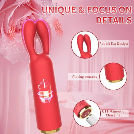Female Clitoral Vibrator G-spot Nipple Rabbit Ear Dildo Stimulator 10 Vibration Modes Massager Adult Couple Female Flirting Use