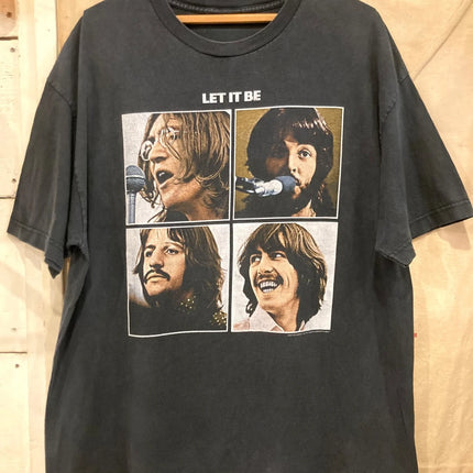 Vintage The Beatles 90s "A Hard Day's Night" Album Cover Printed T-Shirt Unisex Short-sleeved Street Y2K Casual Fashion Clothing
