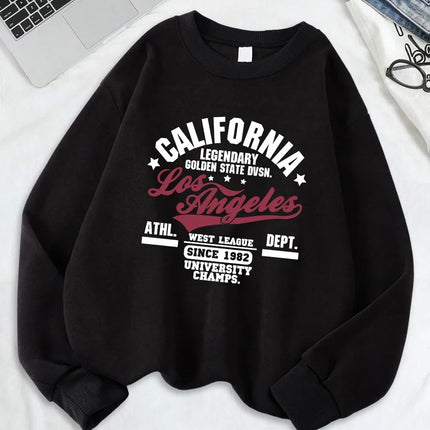 California Oakland Athletic Prints Sweatshirts Women Comfortable Hoodie Warm Crewneck Tops Winter Sporty Clothes