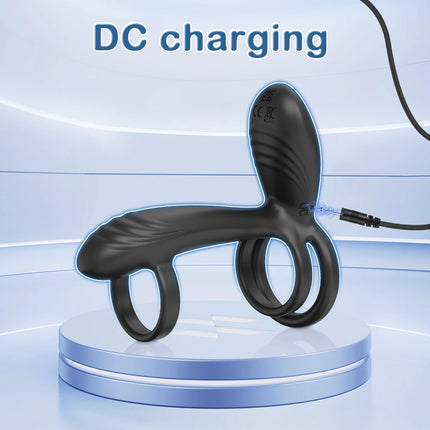 360° Swing Cock Ring Vibrating Delay Ejaculation Penis Ring Powerful Vibrator Men Male Sex Toys for Couples Clitoral Stimulator