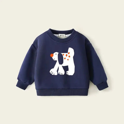 Winter Kids Sweatshirts Plus Velvet Children Pullover 2024 Warm Boy T-shirts Cartoon Girls Fleece Hoodies Baby Outerwear Clothes