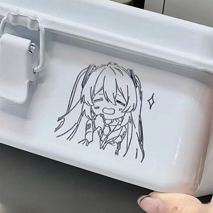 Hatsune Miku Anime Peripheral Metal Stickers Personalized Waterproof Stickers Cell Phone Headphones Laptop Decorative Gift