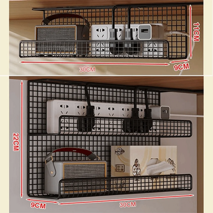 High Quality Under-desk Cable Management Tray No Drill Metal Wire Socket Storage with Clamp Desk Cable Organizer Office