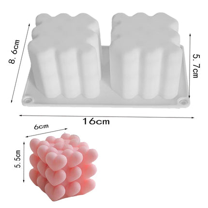 Silicone Mold Pastry 3D Cake Design Mini Cupcake Mousse Muffin Heart Bubble Square Baking Mold