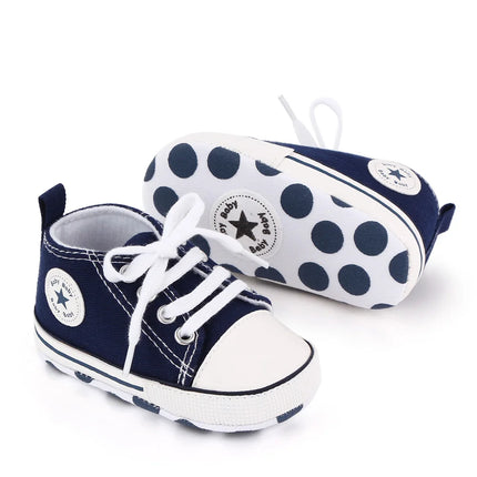 New Baby Shoes Boys Girls Classic Canvas Casual Sneakers Newborn First Walker Toddler Soft Sole Non-Slip Walking Shoes D2486
