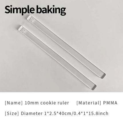 2Pcs Acrylic Thickness Ruler 2-10mm,Rolling Pin Guide for Cookie Fondant Maamoul,DIY Polymer Clay Pottery Craft Tool,Baking Rule