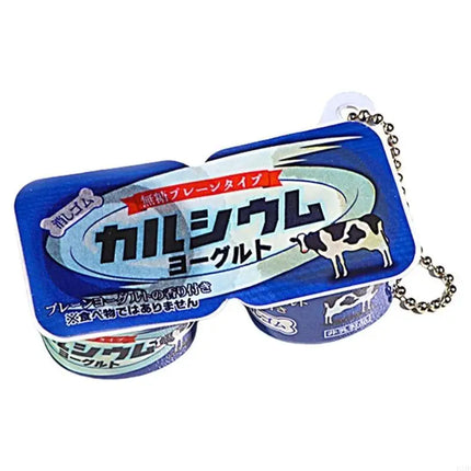 Sturdy Plastic Yogurt Themed Stress Reliever Keychain Charm Pendant for Adults and Kids Daily Hanging Solution