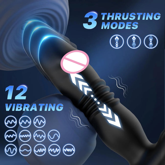 Prostate Massager Dildos Thrusting Anal Vibrator Butt Plug Male Sex Toy for Men Cock Ring Enema Products for Women Couples