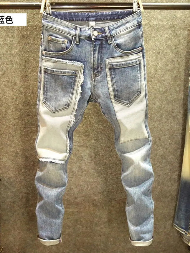 2024 Spring and Autumn New Fashion Trend Retro Stretch Pants Men's Casual Slim Comfortable Breathable High-Quality Jeans 28-36