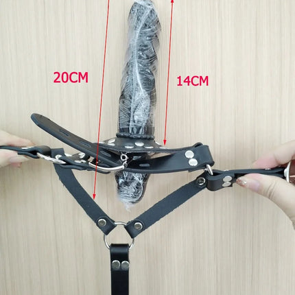 Bdsm Bondage Harness Strap Head Belts with Silicone Hollow Mouth Gag Ball and Nose Hook for Fetish Slave Role Play Sex Toys
