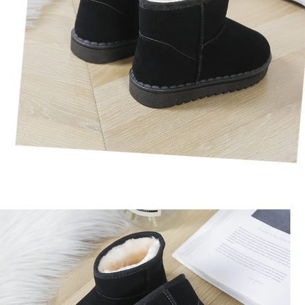 Children Snow Boots for Boys Girls Little Toddler Kids Thermal Boots Ankle Warm Classic Suede Flock Fabric Fashion Autumn Winter