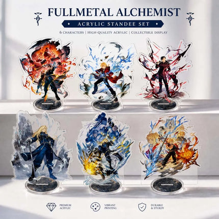 Fullmetal Alchemist 15cm Acrylic Stand Keychain Edward Elric Roy Mustang Double Sided HD Desk Decor Fan Gift