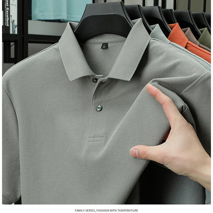 Men's 100% Cotton Polo Shirt - Summer Casual Breathable Tee, 19 Colors, Ideal for Golf and Sports, Business Casual, Silk-Like Finish