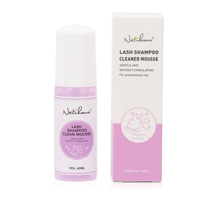 NATUHANA 60ml Gentle Lash Cleansing Mousse No Irritation Eyelash Shampoo for Extensions Grafting Makeup Remover Glue Cleanser