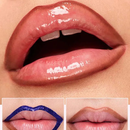 Double-headed Peel Off lip Tints/Stains Plump Lip Gloss Natural Waterproof Non Stick Cup Soft Nude Brown Tattoo Lip Liner Makeup